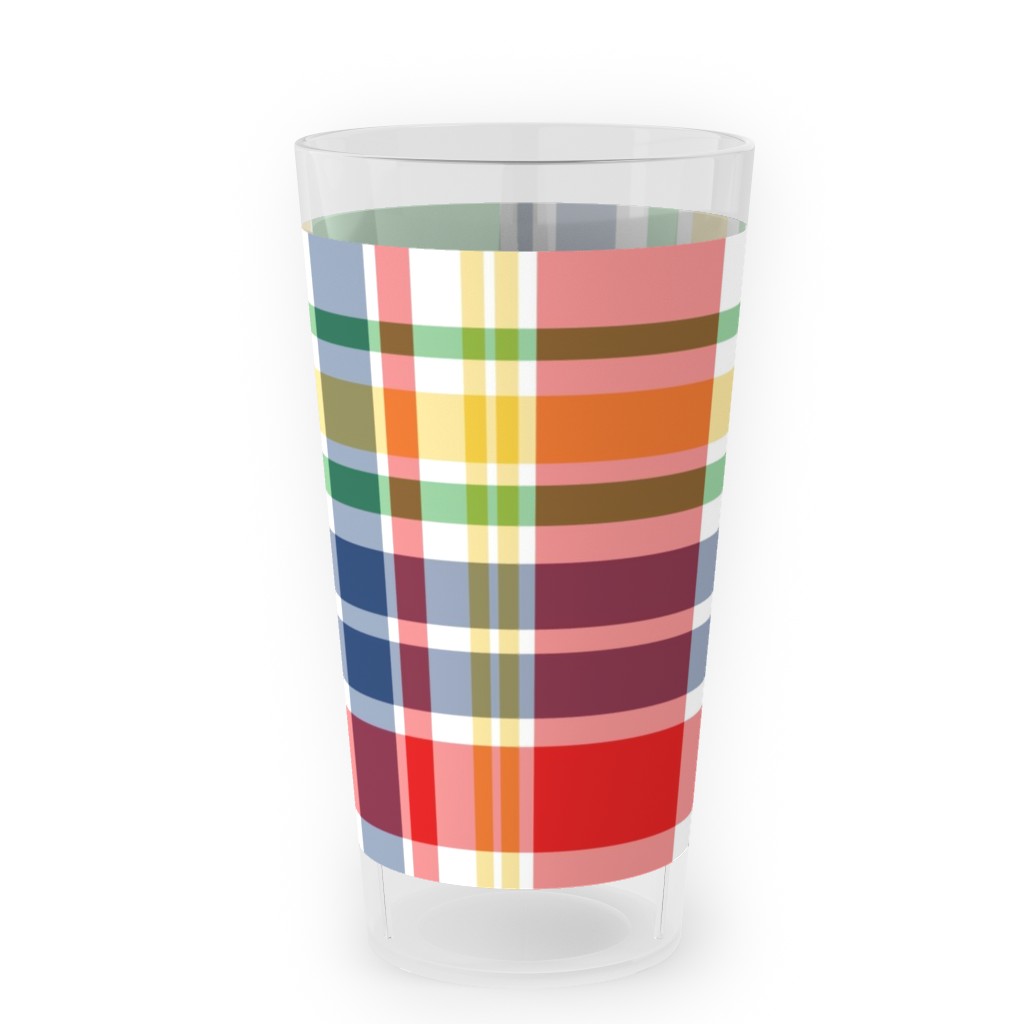 Plaid - Multi Bright Outdoor Pint Glass, Multicolor