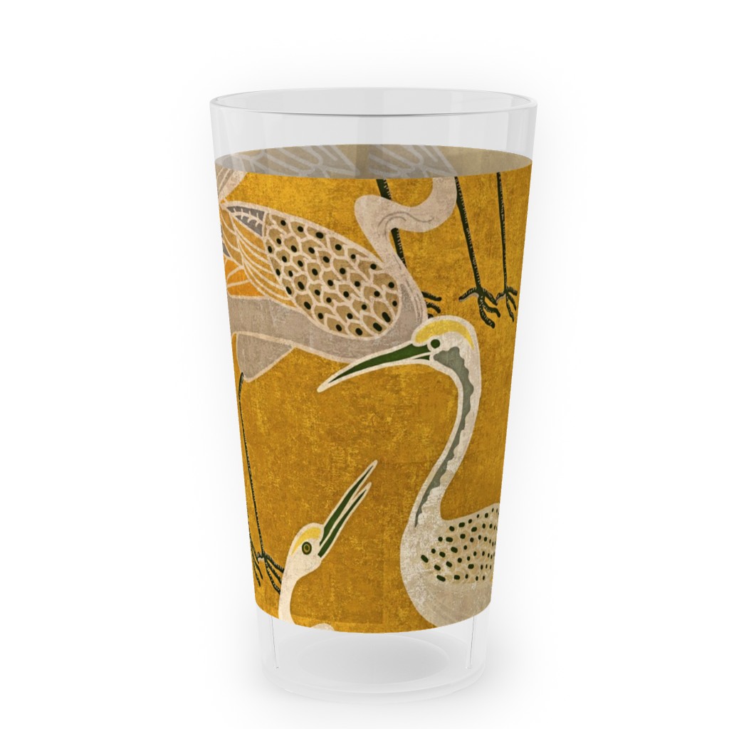 Deco Cranes - Golden Hour Outdoor Pint Glass, Yellow