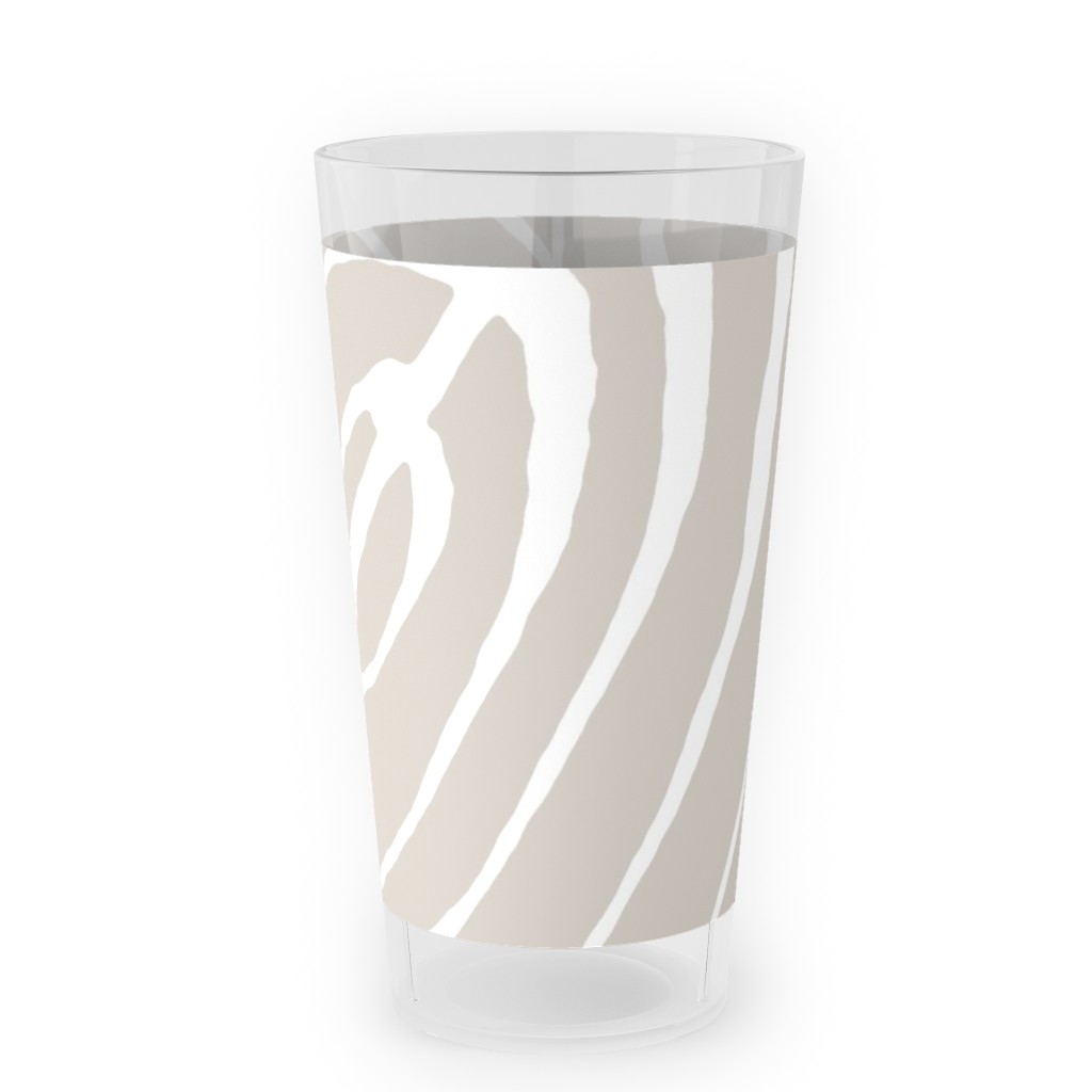 Leaves - Greige Outdoor Pint Glass, Beige