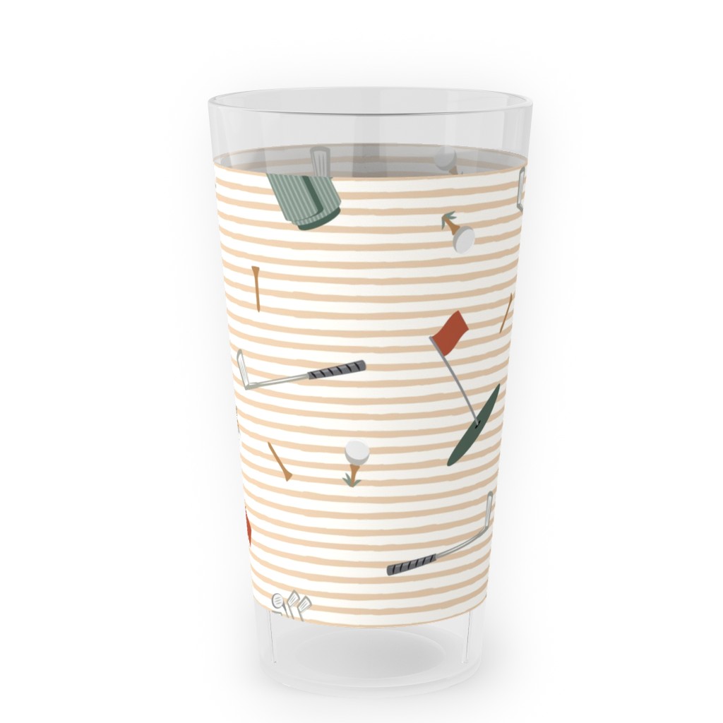 Tee Time - Neutral Outdoor Pint Glass, Beige