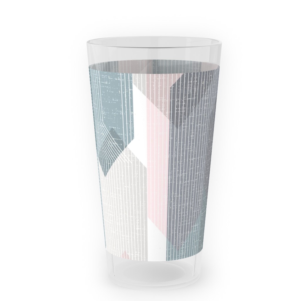 Deco Mod Hex Reflections - Sorbet Outdoor Pint Glass, Gray