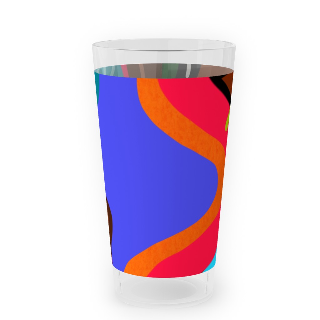 Keep Flowing- Multicolored Abstract Outdoor Pint Glass, Multicolor