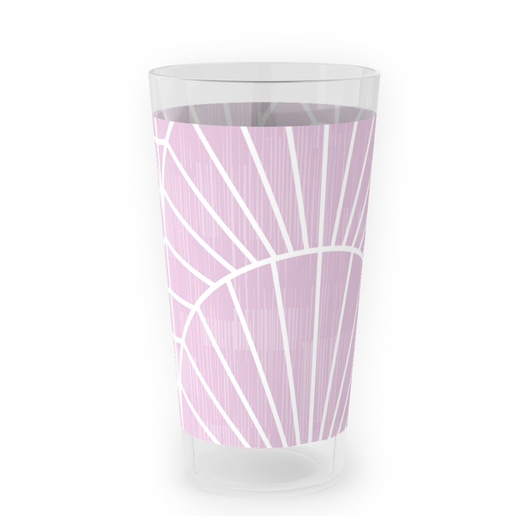 Art Deco Fields - Lavender Outdoor Pint Glass, Purple