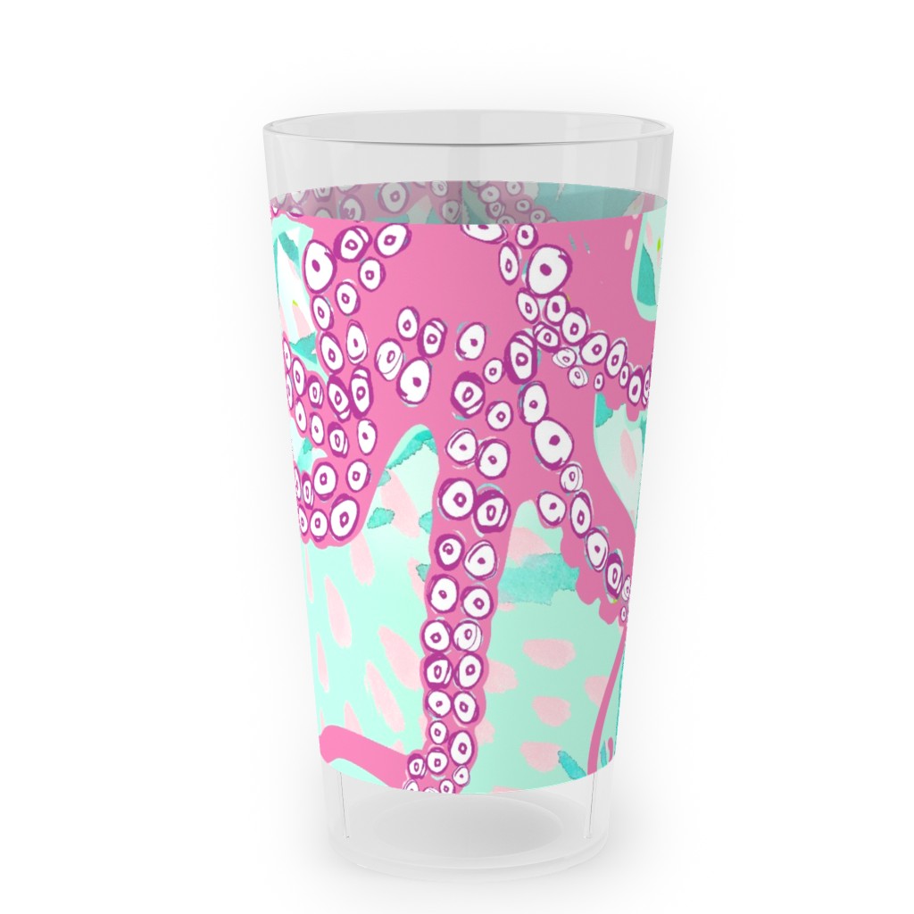 Oceana - Pink and Teal Outdoor Pint Glass, Multicolor