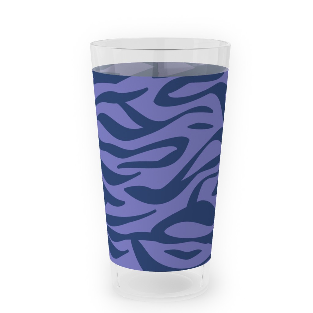 Zebra Animal Print - Purple Outdoor Pint Glass, Purple