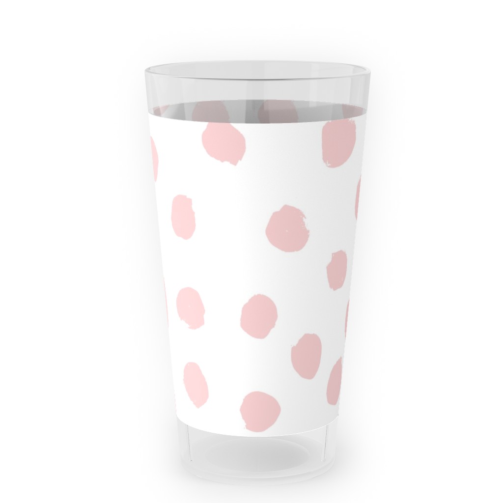 Soft Painted Dots Outdoor Pint Glass, Pink