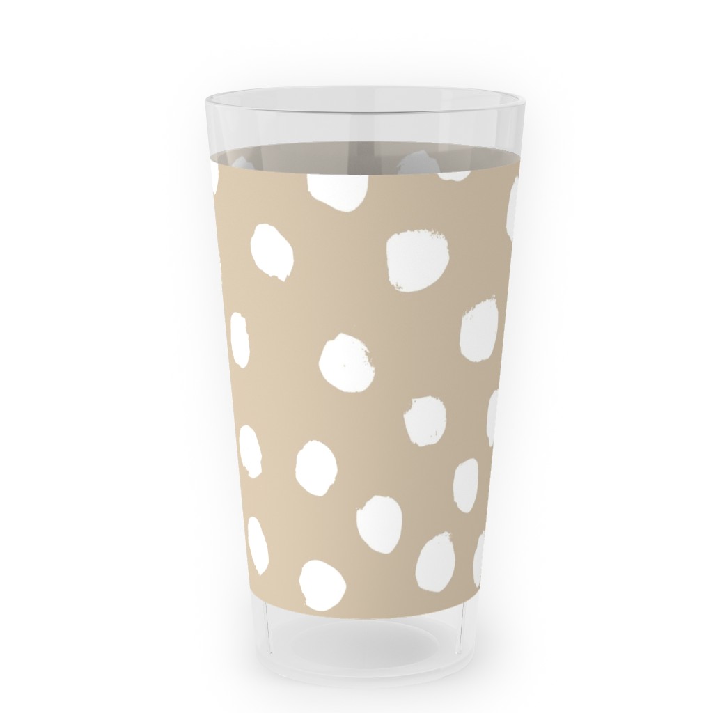 Soft Painted Dots Outdoor Pint Glass, Beige