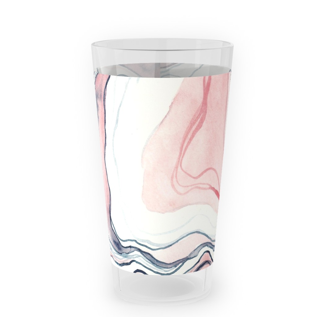 Watercolor Marble Outdoor Pint Glass, Pink