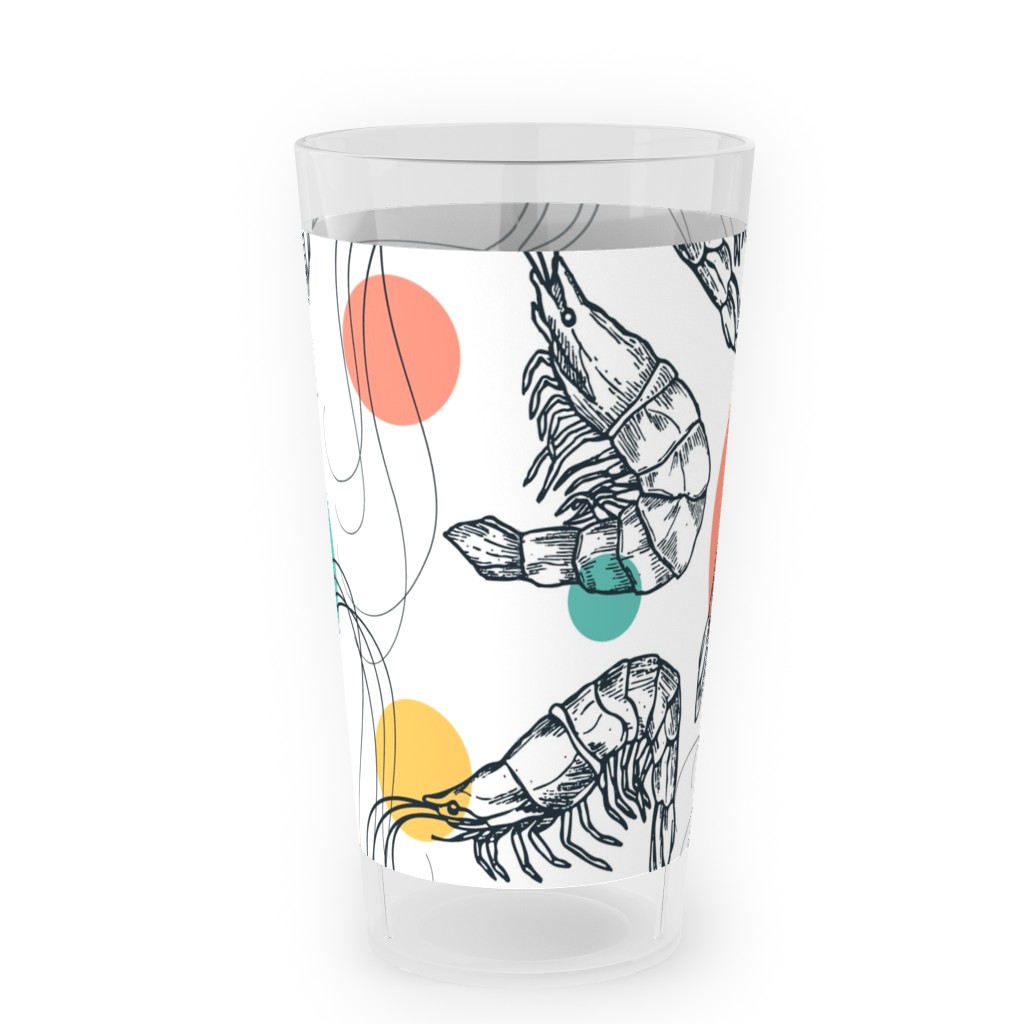 Fun Shrimp - Multi Outdoor Pint Glass, Multicolor