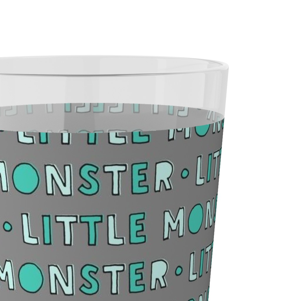 Small Scale) Little Monster, Green on Grey Stainless Tumbler with Straw