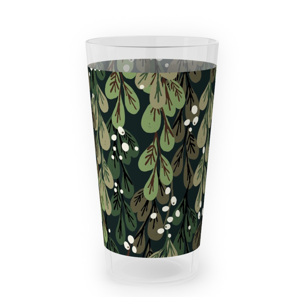 Mistletoe - Green Outdoor Pint Glass, Green