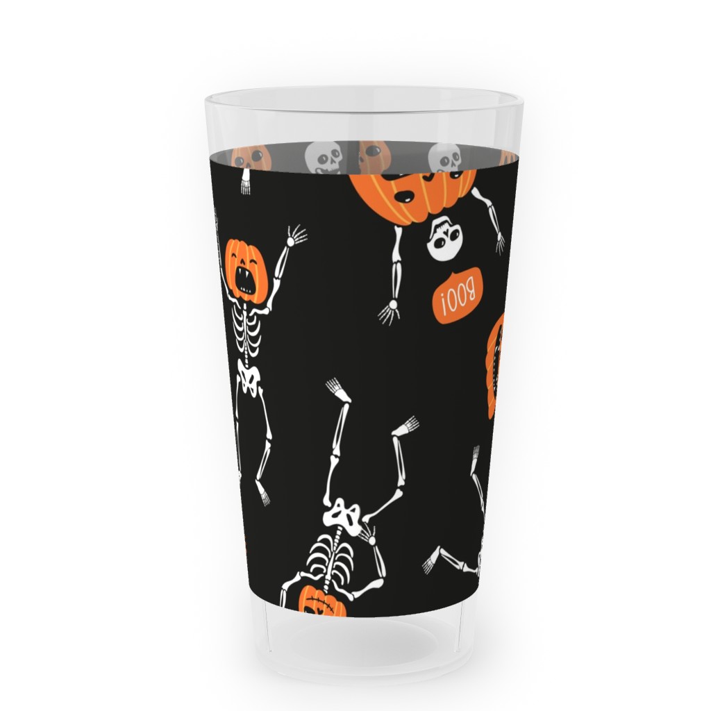 Halloween Party - Black Outdoor Pint Glass, Orange