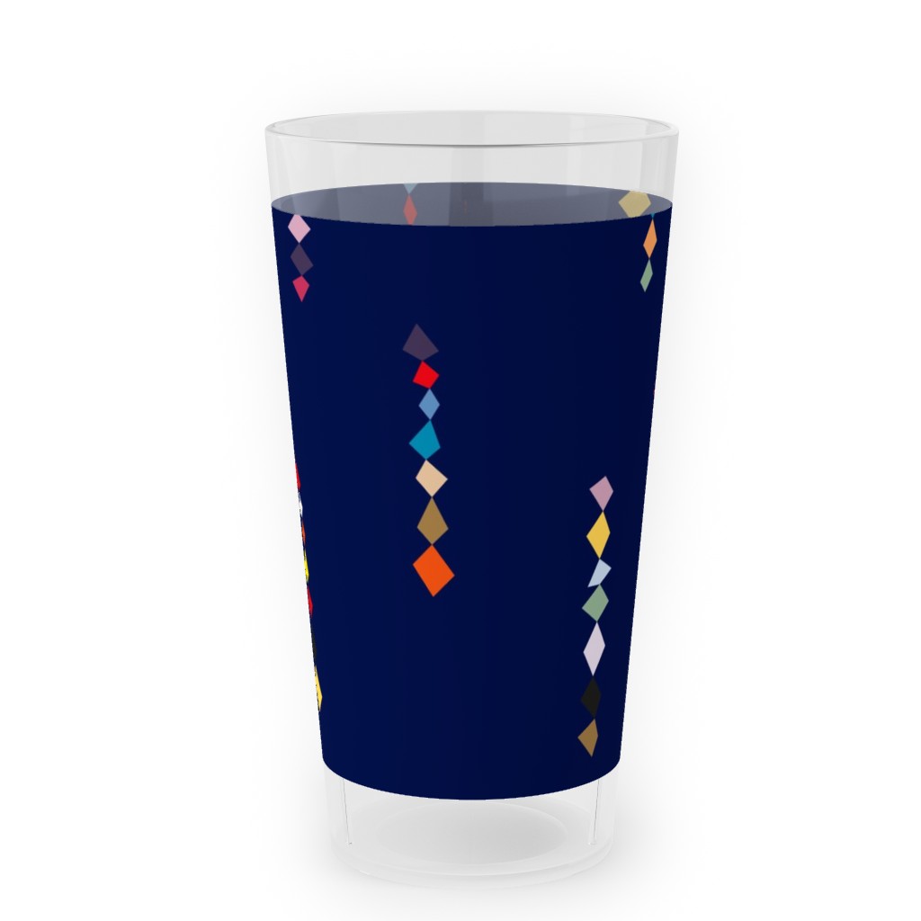 Square Color - Blue Outdoor Pint Glass, Blue