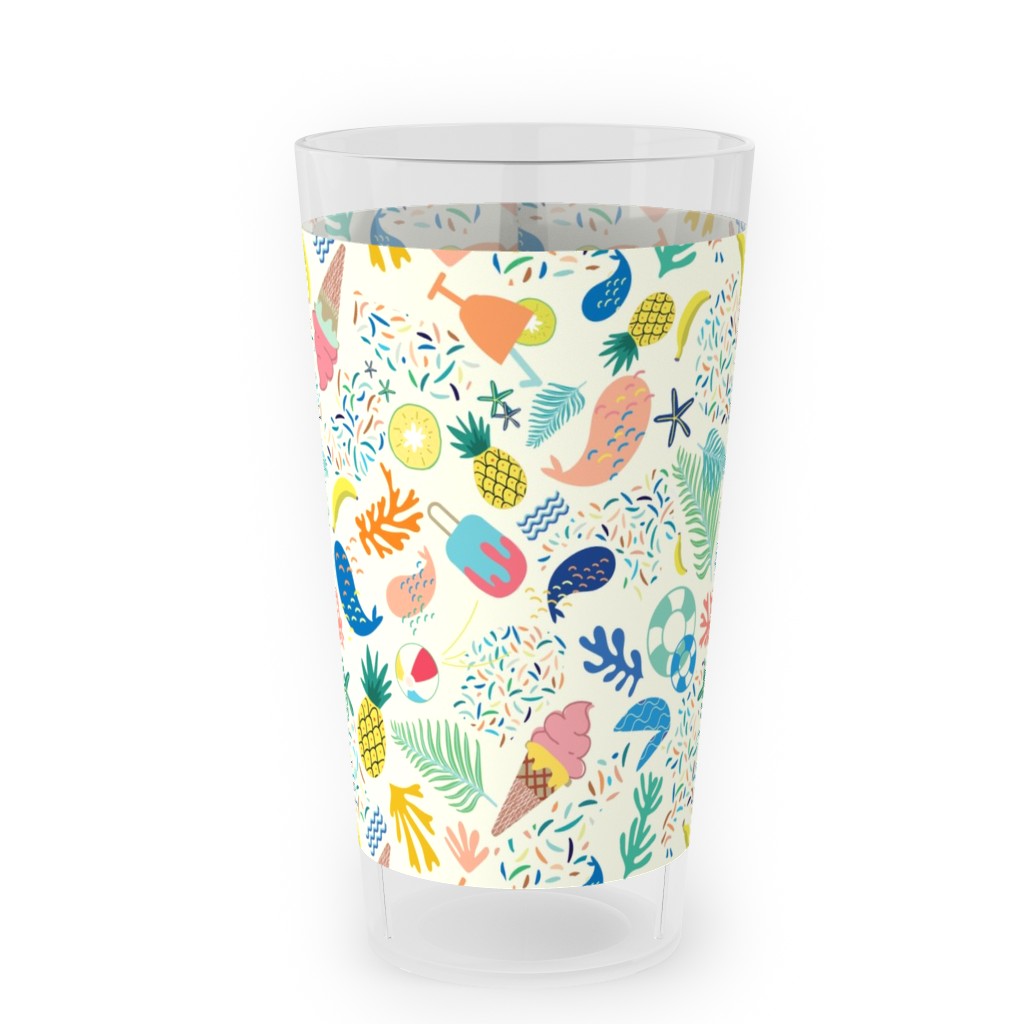 Ohlala Summer - Multi Outdoor Pint Glass, Multicolor