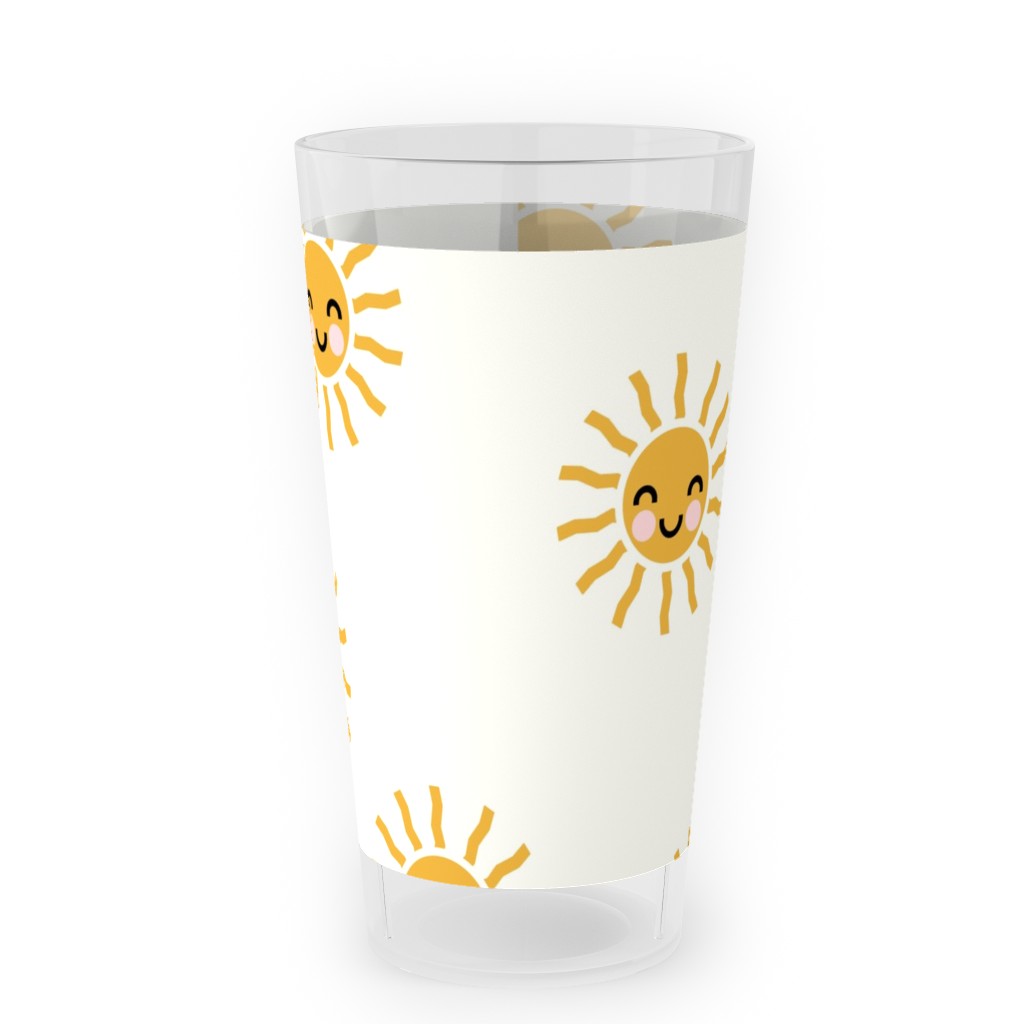 Cute Sunshine - Yellow Outdoor Pint Glass, Yellow