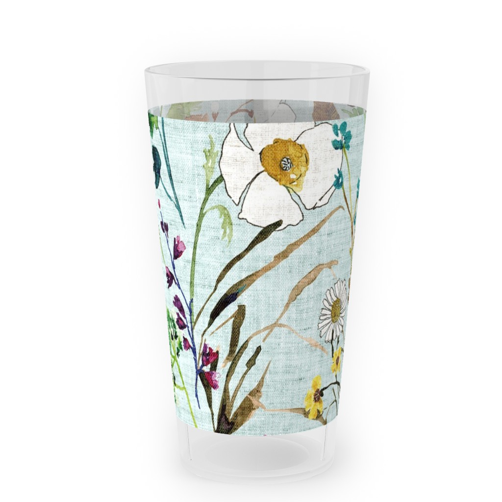 Verdure Wildflowers - Multi Outdoor Pint Glass, Multicolor