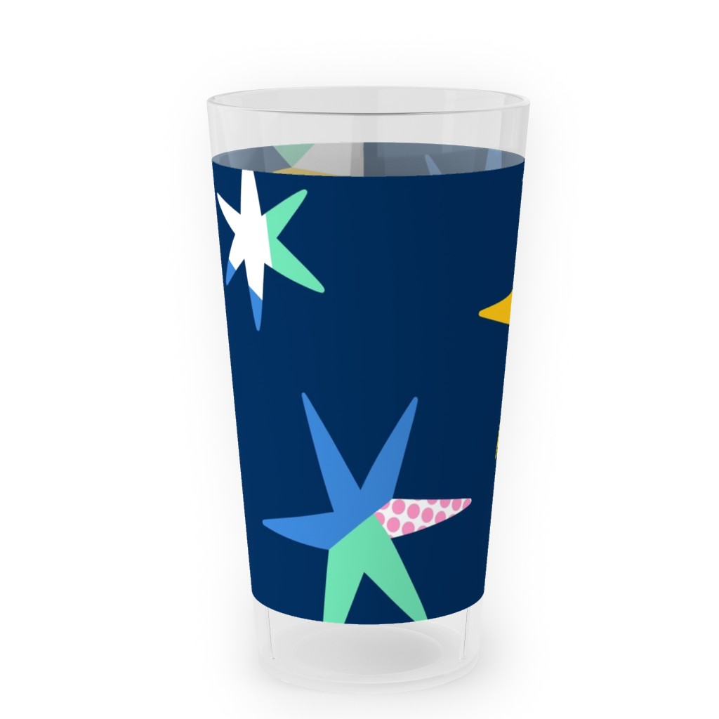 Modern Starry Sky Blue Outdoor Pint Glass Shutterfly