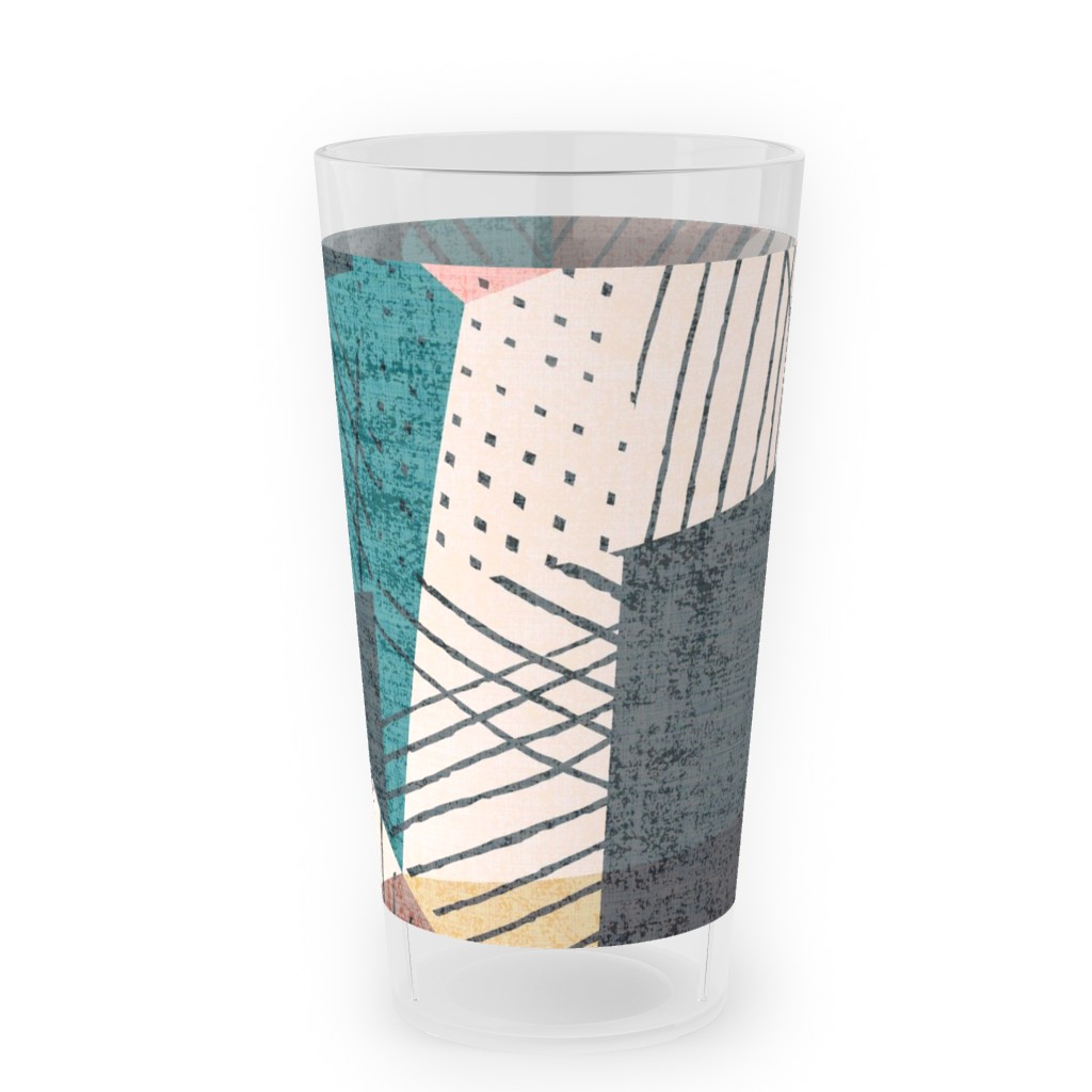 Abstract Geometic - Multi Outdoor Pint Glass, Multicolor