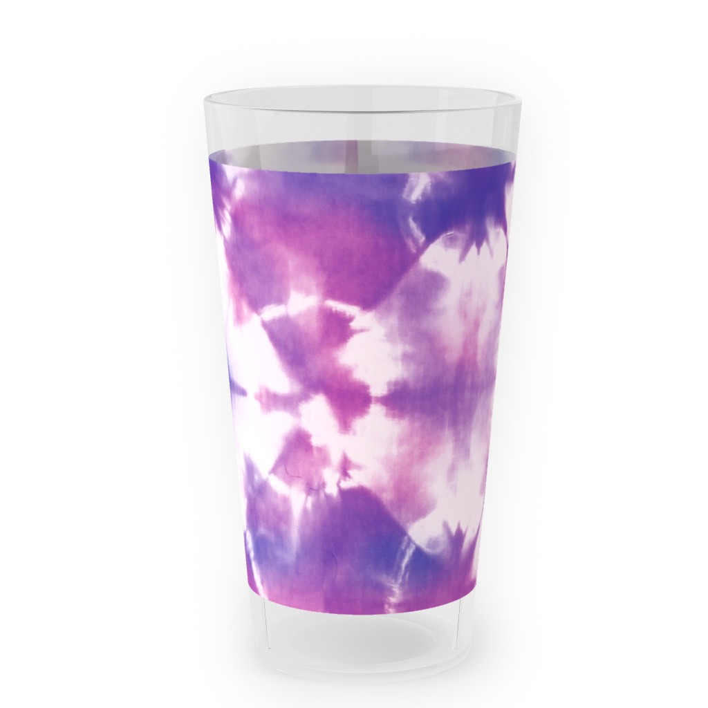 Tie-Dye - Purple and Pink Outdoor Pint Glass, Purple