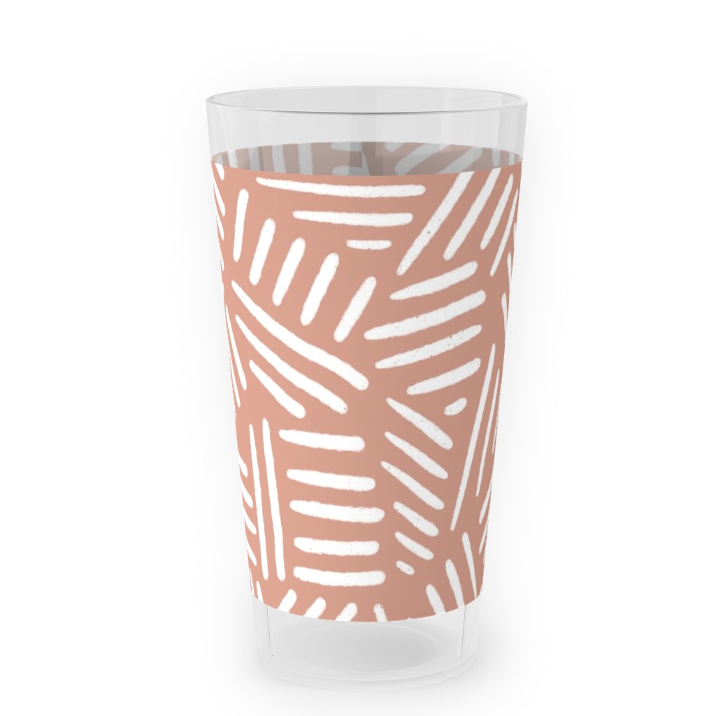 Dashes - Pink Outdoor Pint Glass, Pink
