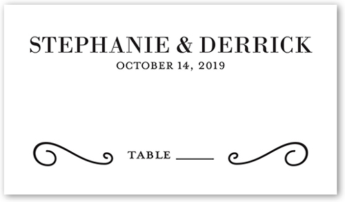 Never Ending Devotion Wedding Place Card, Black, Placecard, Matte, Signature Smooth Cardstock