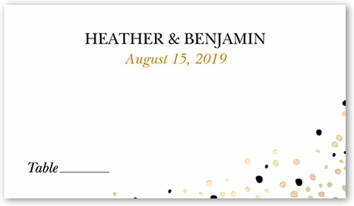 Sparkling Romance Wedding Place Card, Black, Placecard, Matte, Signature Smooth Cardstock