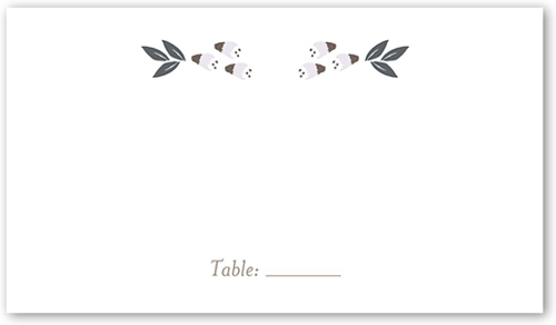 Affectionate Floral Wedding Place Card, Blue, Placecard, Matte, Signature Smooth Cardstock