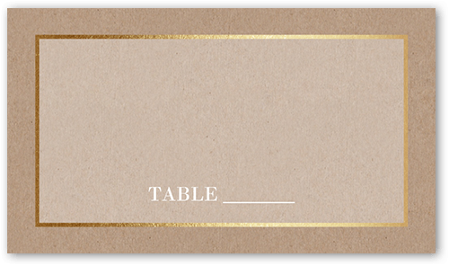 Simple Solid Frame Wedding Place Card, Beige, Placecard, Matte, Signature Smooth Cardstock