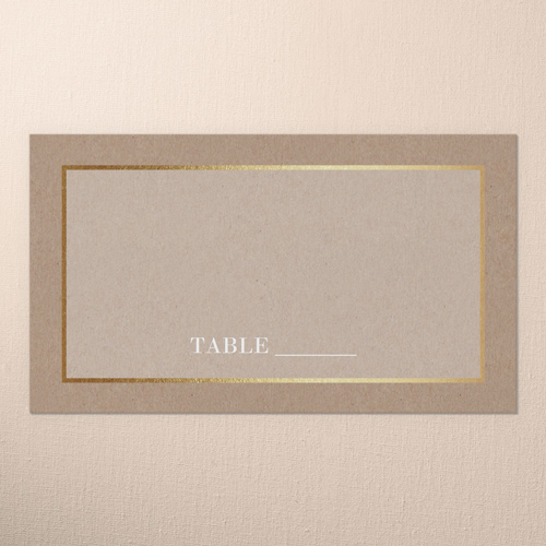 Simple Solid Frame Wedding Place Card, Beige, Placecard, Matte, Signature Smooth Cardstock
