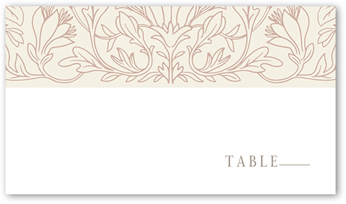 Newlywed Nouveau Wedding Place Card, White, Placecard, Matte, Signature Smooth Cardstock