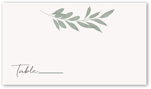 Pressed Leaves Wedding Place Card, Beige, Placecard, Matte, Signature Smooth Cardstock