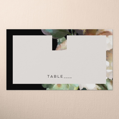 Forged Blooms Wedding Place Card, White, Placecard, Matte, Signature Smooth Cardstock, Almond