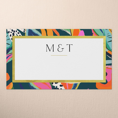 Vibrant Garden Wedding Place Card, Blue, Placecard, Matte, Signature Smooth Cardstock, Seabrook