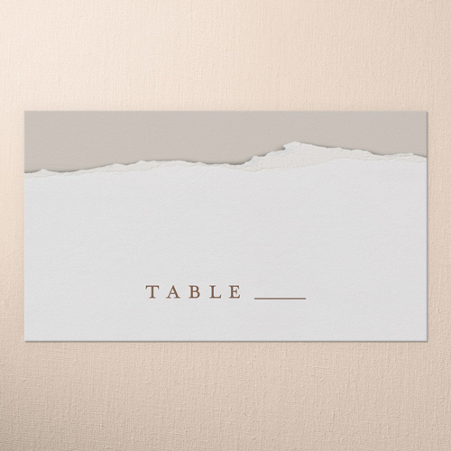 Torn Edge Wedding Place Card, Beige, Placecard, Matte, Signature Smooth Cardstock