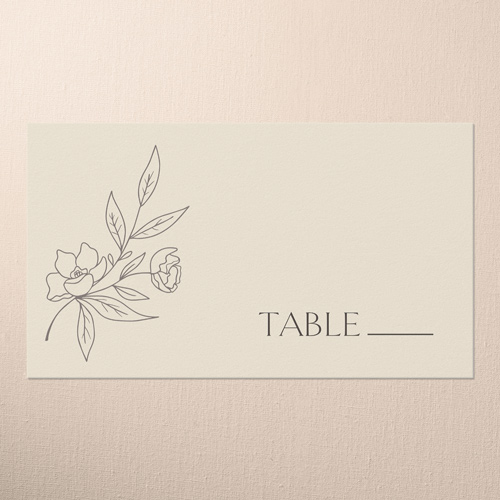 Floral Fantasy Wedding Place Card, Beige, Placecard, Matte, Signature Smooth Cardstock