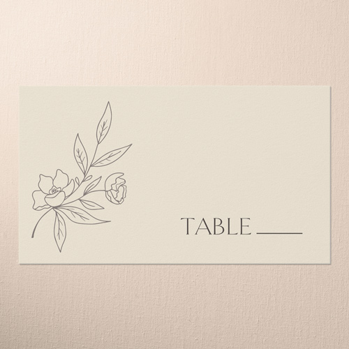 Floral Fantasy Wedding Place Card, Beige, Placecard, Matte, Signature Smooth Cardstock