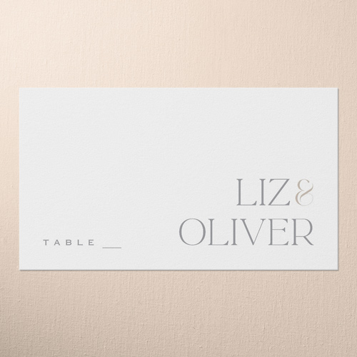 Classic Gleam Wedding Place Card, White, Placecard, Matte, Signature Smooth Cardstock