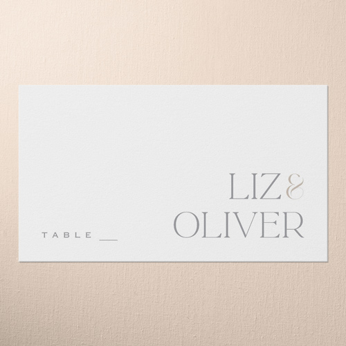 Classic Gleam Wedding Place Card, White, Placecard, Matte, Signature Smooth Cardstock