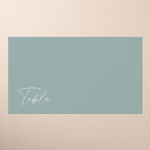 Staggered Type Wedding Place Card, Green, Placecard, Matte, Signature Smooth Cardstock