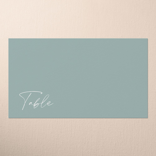 Staggered Type Wedding Place Card, Green, Placecard, Matte, Signature Smooth Cardstock, Green