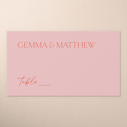 Editable Edition Wedding Place Card, Red, Placecard, Write Your Own, Matte, Signature Smooth Cardstock, Soft Pink