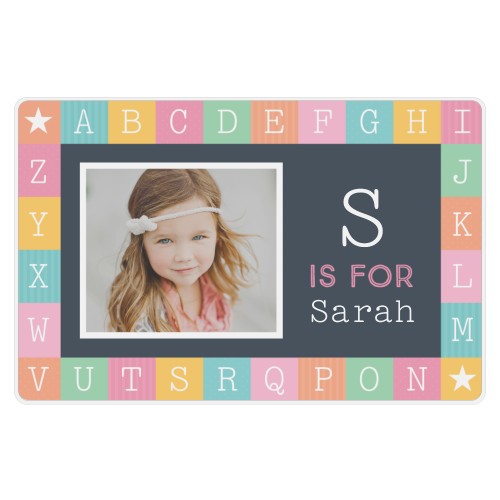 A is for Alphabet Girl Placemat, Multicolor