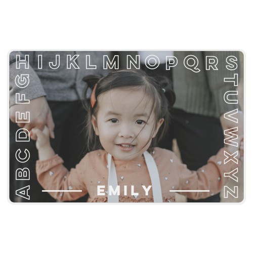 Alphabet Frame Placemat, White, white