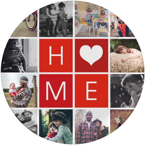 Home Collage Plate, 10x10, Red