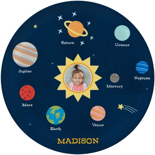 Moon And Stars Planets Plate, 10x10, Blue