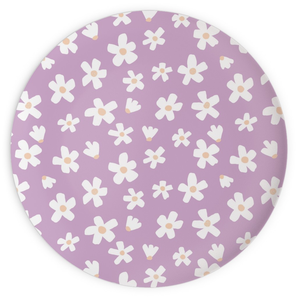 Daisy Garden Floral - Purple Plates, 10x10, Purple