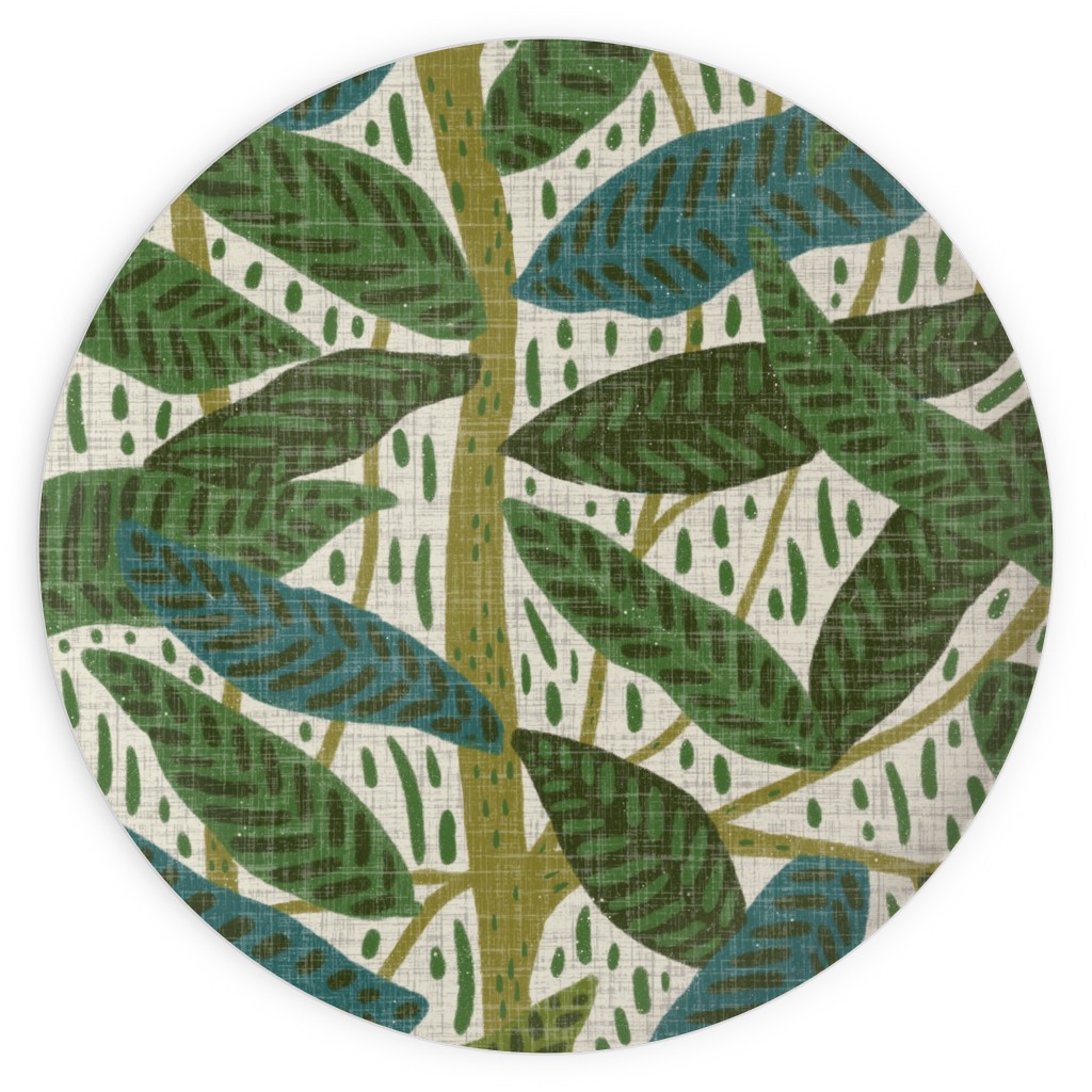 Jungle Foliage - Green Plates, 10x10, Green, Classic Green