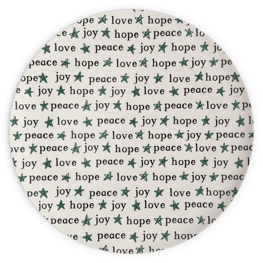Peace Love Hope Joy - Beige Plates, 10x10, Beige, Pearl
