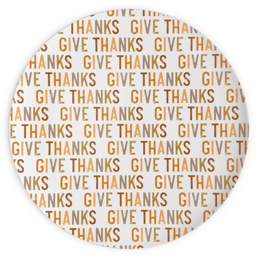 Give Thanks Plates, 10x10, Beige