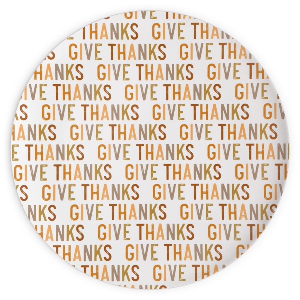 Give Thanks Plates, 10x10, Beige, Antique White